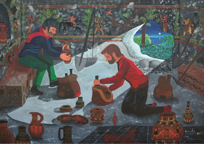 I-tombaroli-1984-100-x-70-cm-acrilico-su-tela-collezione-privata-Calmanti