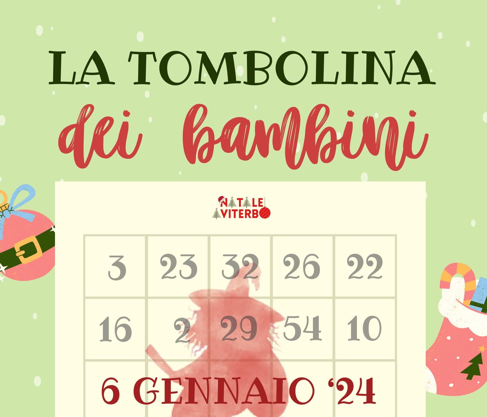 Green Illustrated Christmas Bingo Card
