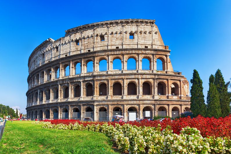ancient Colosseum in Rome, Italy