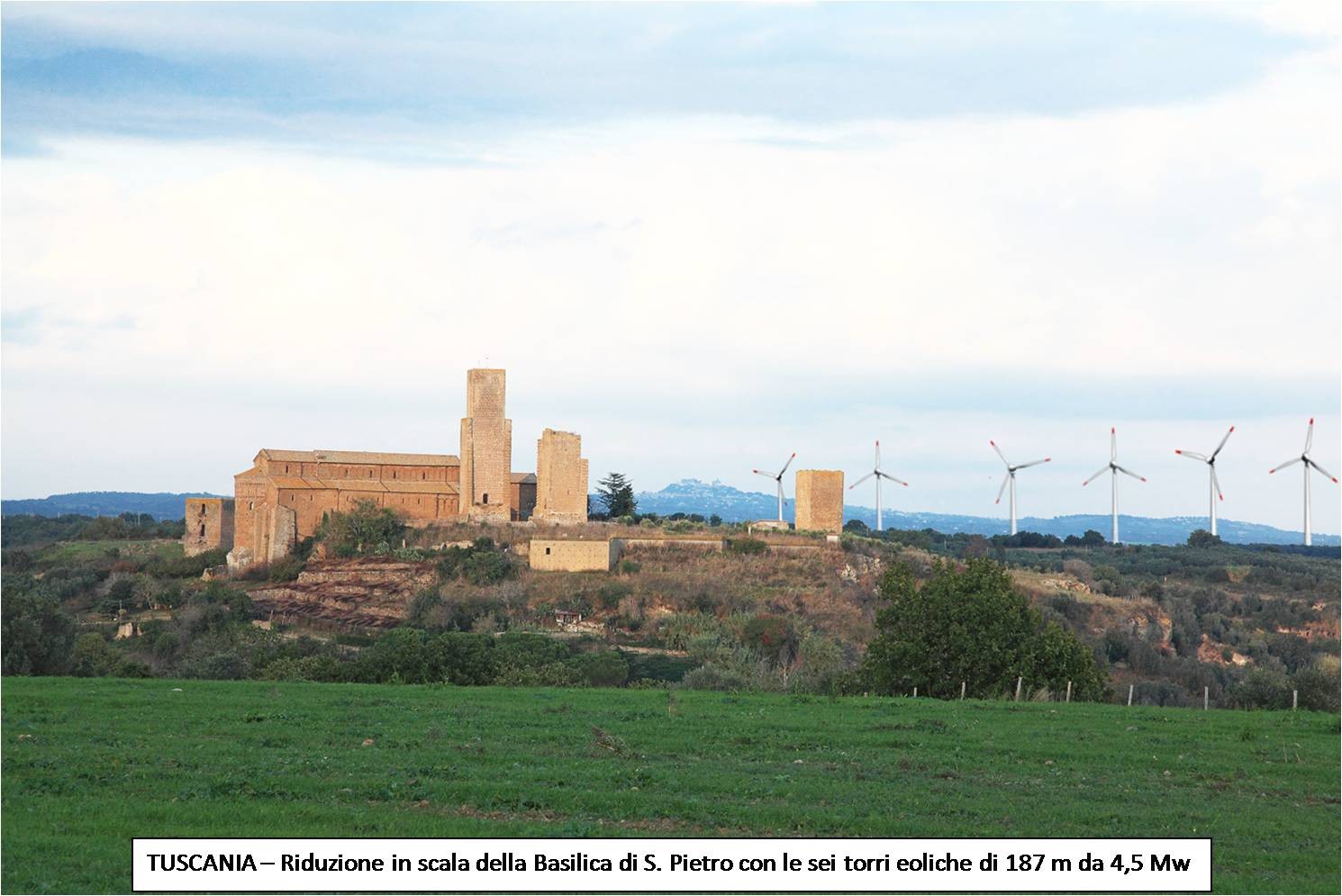 san pietro a tuscania e sei torri eoliche1
